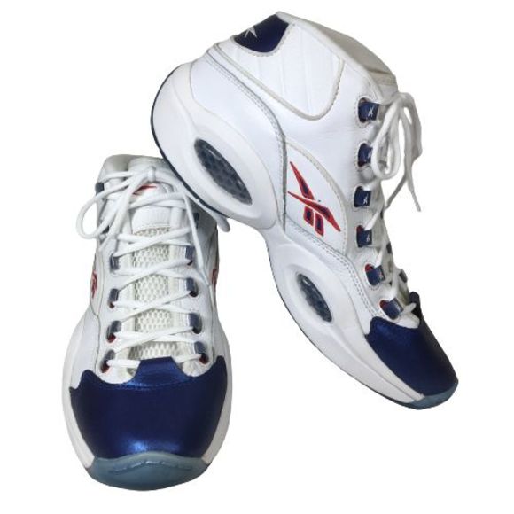 Mens Reebok Sneakers GX0227 QUESTION MID Blue Toe Allen Iverson Basketball Sz 11 - Picture 1 of 12